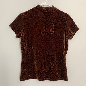 B.A.D Jeffrey Halper Velvet Leopard Turtle Neck